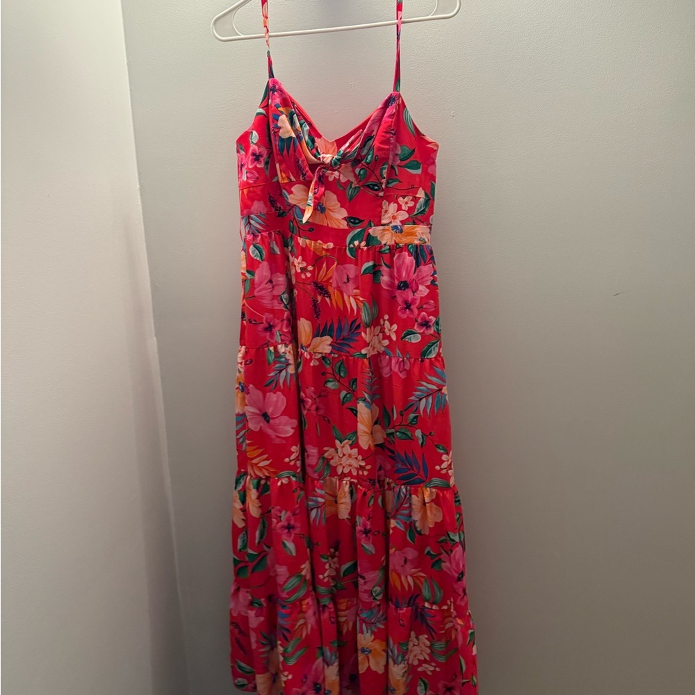 Eliza J Red Sundress Sleeveless Spaghetti Strap